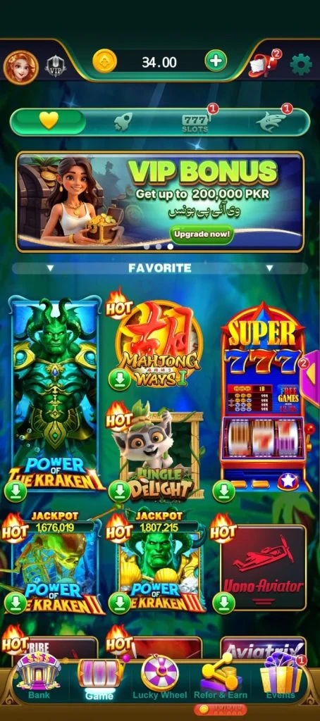 pak arcade game interface