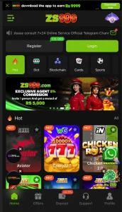 zs999 game main interface