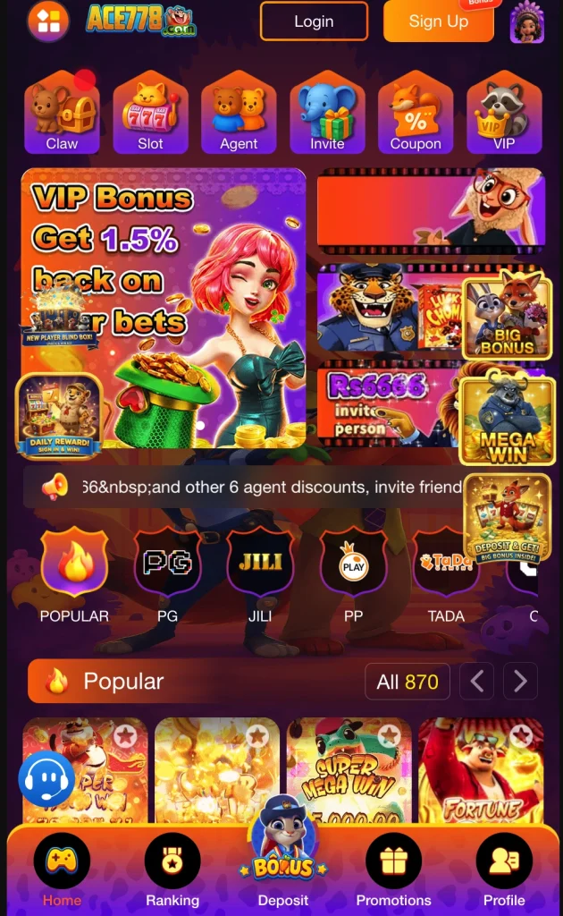 ace778 game interface